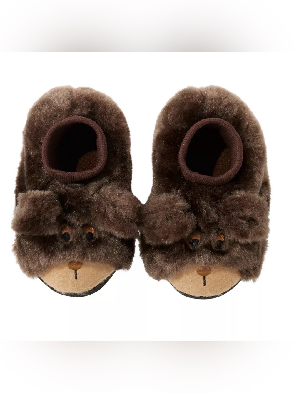 L.L. Bean Brown Plush Bear Slip-On Slippers